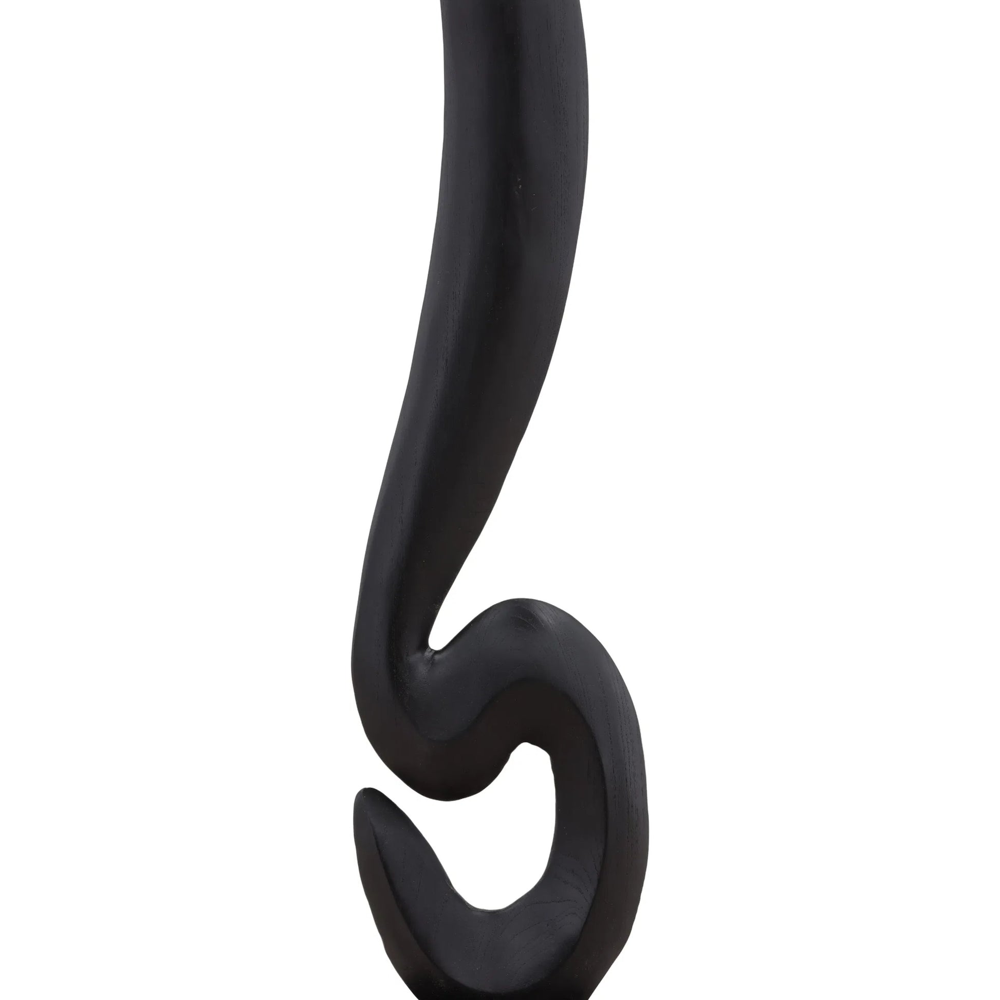 Della Sculpture by Arch & Plane in black. Made from teak in a unique style.