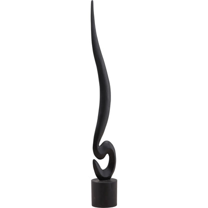 Della Sculpture by Arch & Plane in black. Made from teak in a unique style.