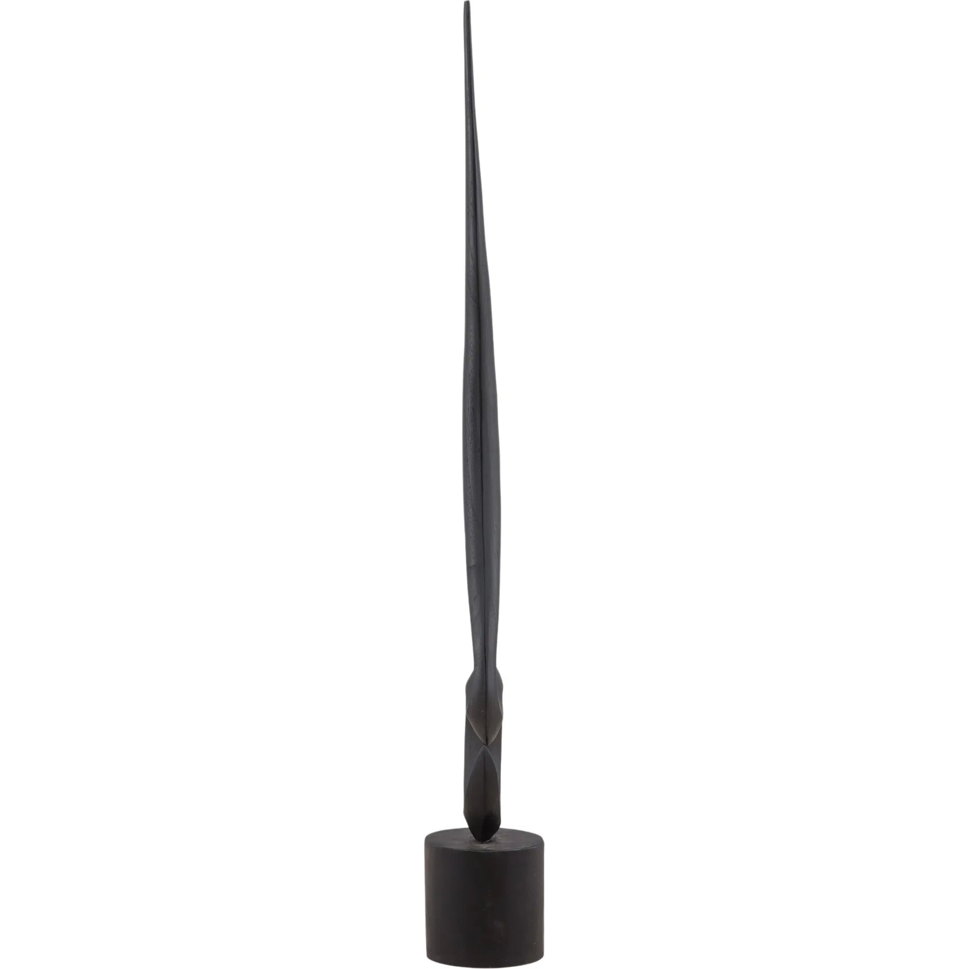Della Sculpture by Arch & Plane in black. Made from teak in a unique style.