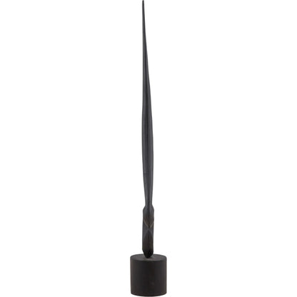 Della Sculpture by Arch & Plane in black. Made from teak in a unique style.