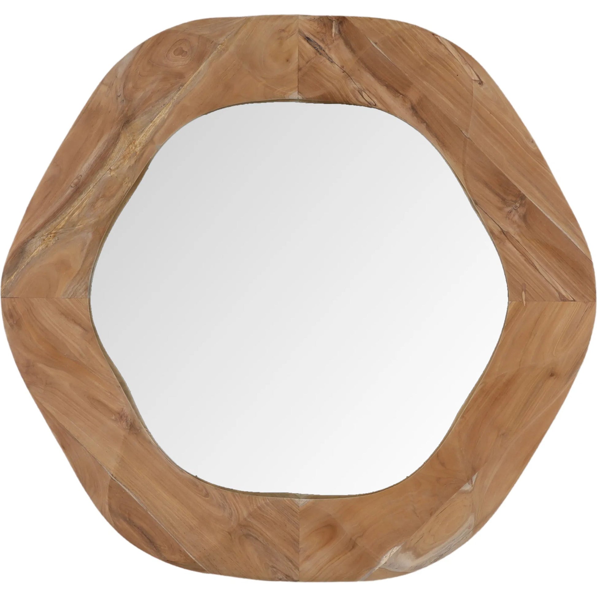 Calista Mirror by Arch & Plane in natural. Made from teak wood in a unique style.