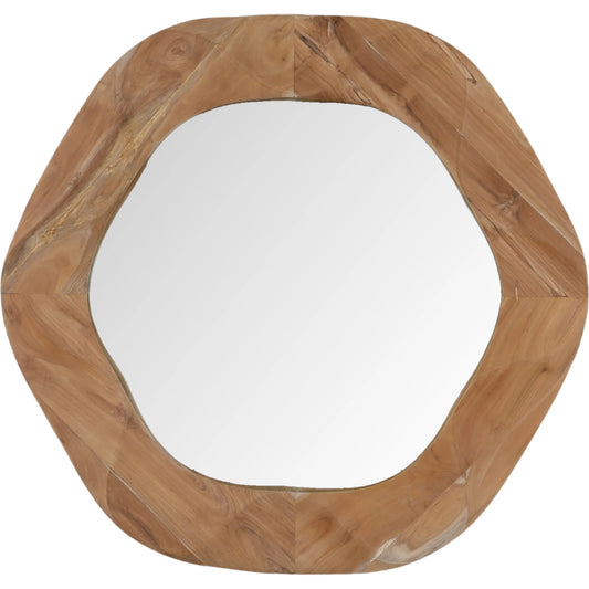 Calista Mirror by Arch & Plane in natural. Made from teak wood in a unique style.