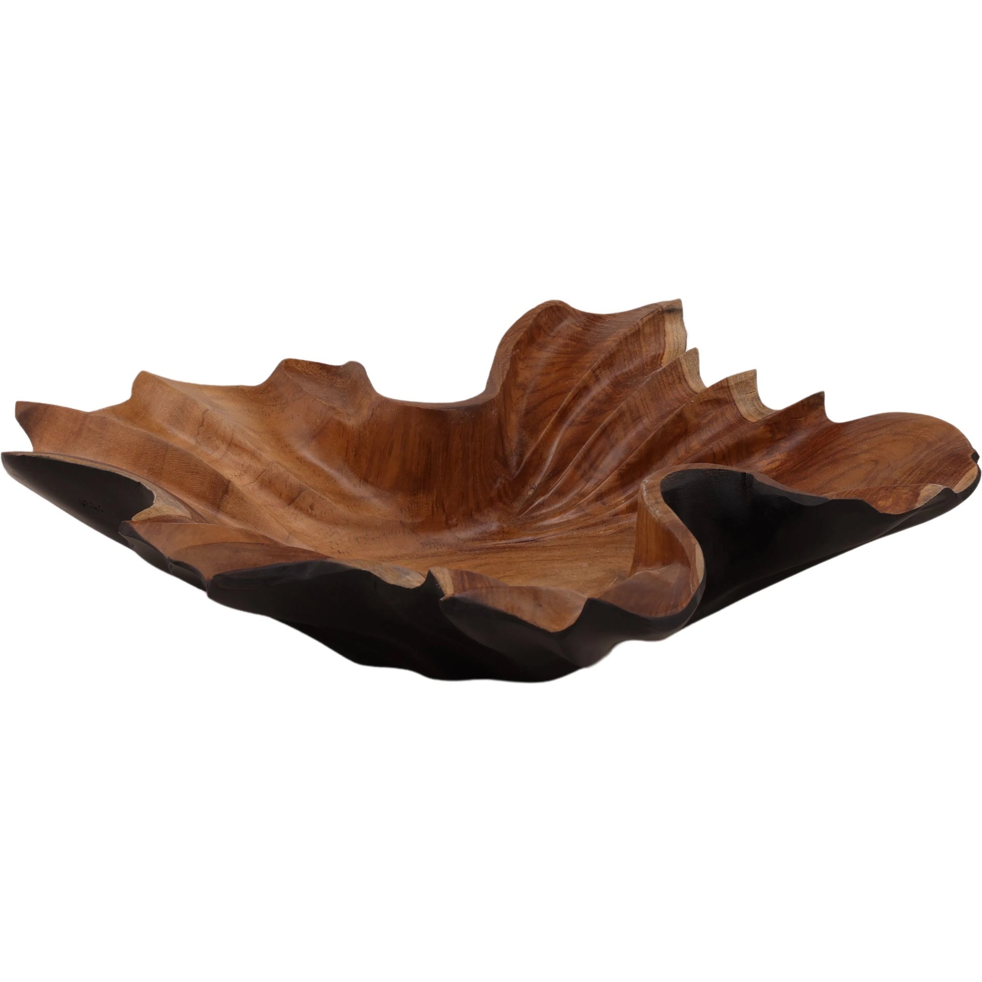 Lorine Bowl by Arch & Plane in black, natural. Made from teak in a unique style.