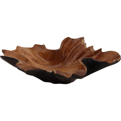 Lorine Bowl by Arch & Plane in black, natural. Made from teak in a unique style.
