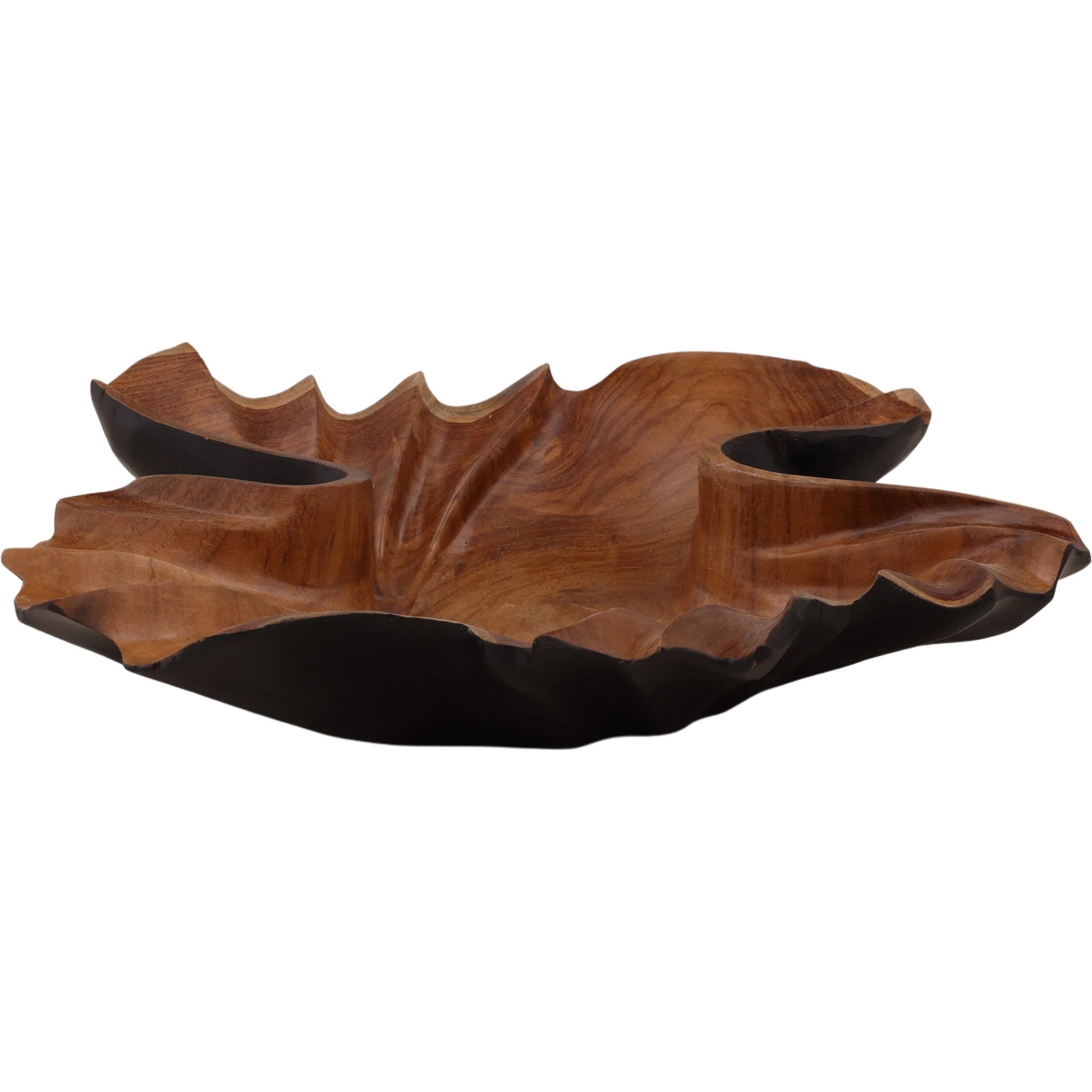 Lorine Bowl by Arch & Plane in black, natural. Made from teak in a unique style.