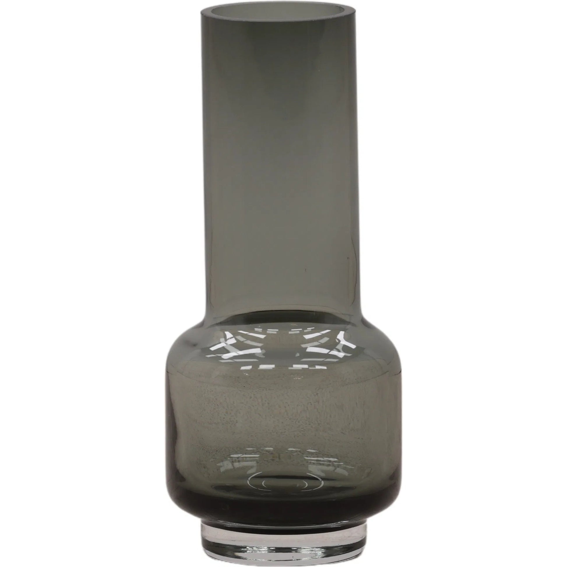 Kellen Vase by Arch & Plane in smoke grey. Made from glass in a eclectic & global style.