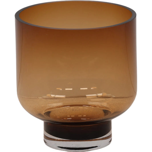 Crimson Vase by Arch & Plane in amber. Made from glass in a unique style.