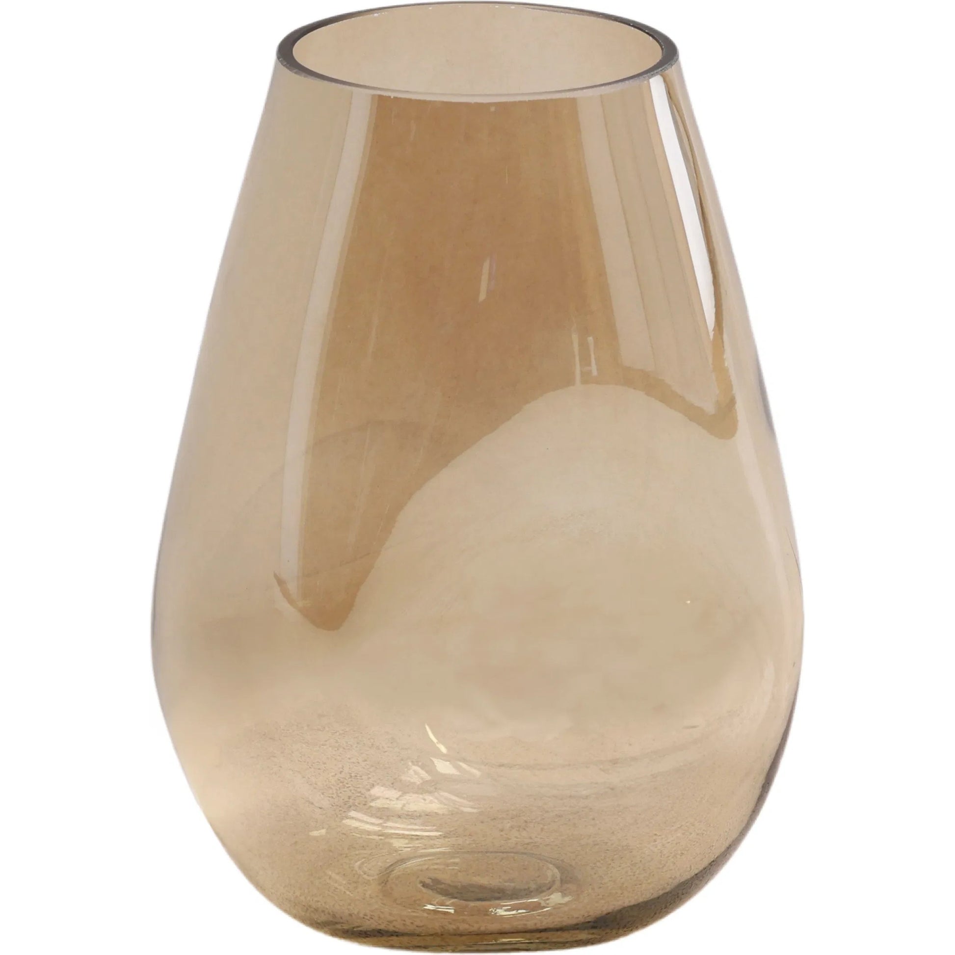 Hugh Vase by Arch & Plane in champagne. Made from glass in a modern style.