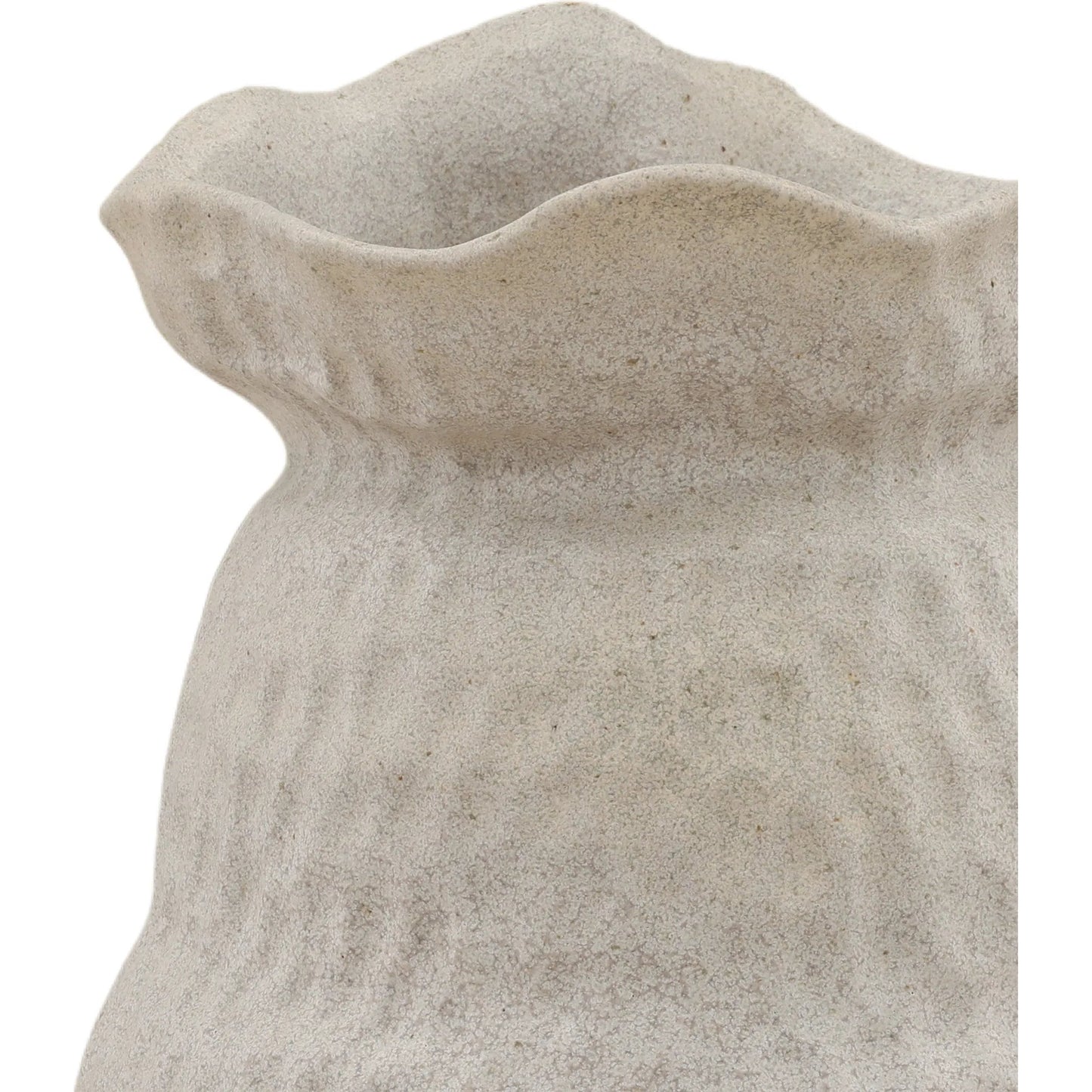 002 SI-2440718 | Closeup | Susana Vase by Arch & Plane in light grey. Made from handmade porcelain in a rustic style.