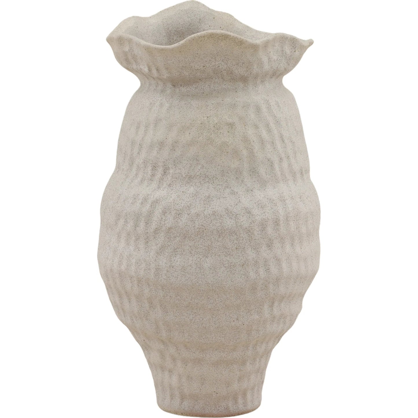 001 SI-2440718 | Primary Silo | Susana Vase by Arch & Plane in light grey. Made from handmade porcelain in a rustic style.