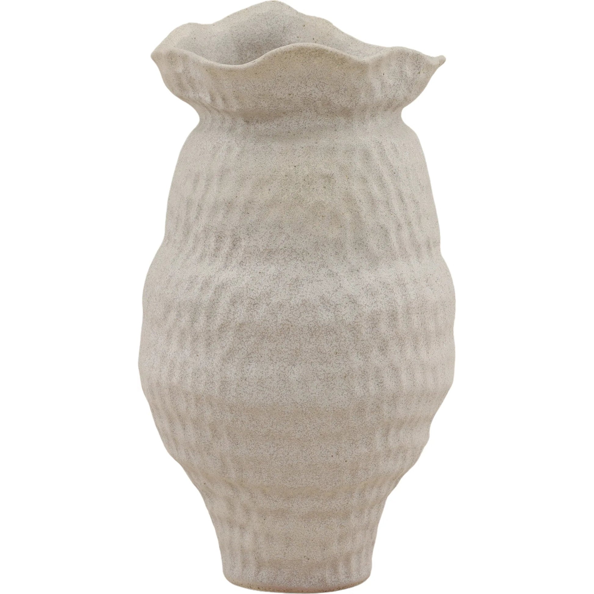 Susana Vase by Arch & Plane in light grey. Made from handmade porcelain in a rustic style.