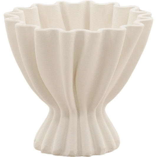Kyra Vase by Arch & Plane in ivory. Made from 3d printed porcelain in a unique style.