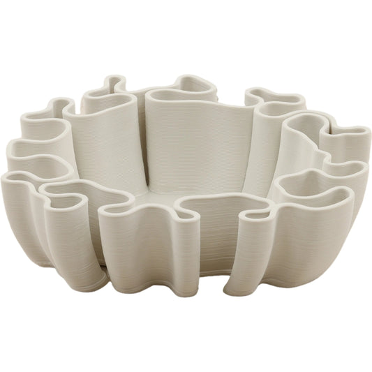 Pompey Bowl by Arch & Plane in ivory. Made from 3d printed porcelain in a unique style.