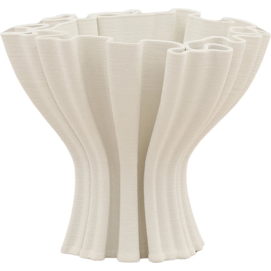 Pompey Vase by Arch & Plane in ivory. Made from 3d printed porcelain in a unique style.