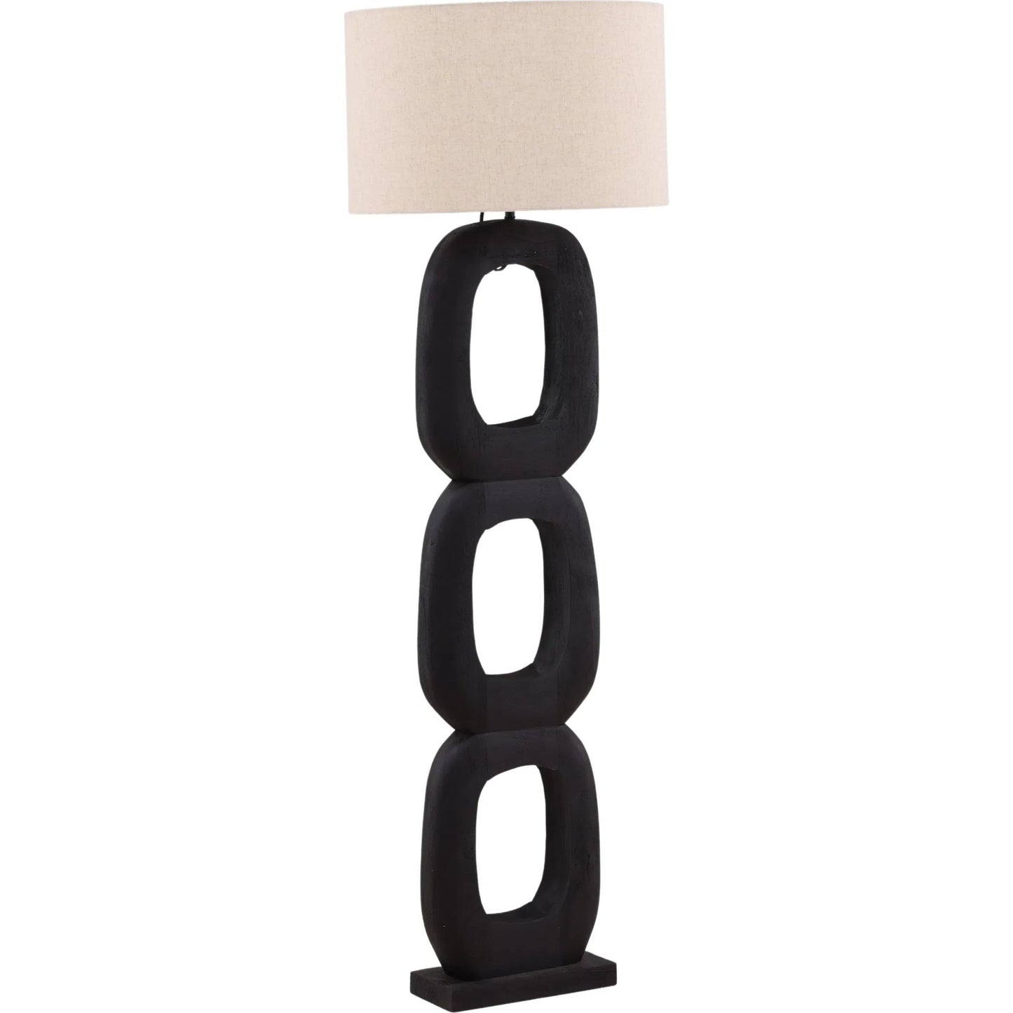 001 SI-2533025 | Primary Silo | Jules Floor Lamp Brown by Arch & Plane in black, beige. Made from mango wood, cotton linen shade in a unique style.