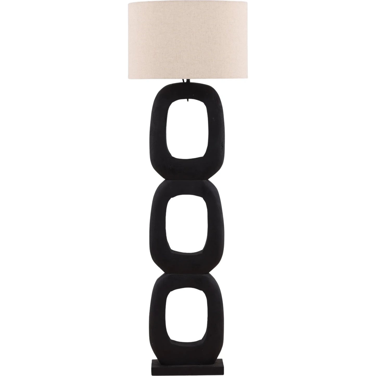002 SI-2533025 | Additional Silo | Jules Floor Lamp Brown by Arch & Plane in black, beige. Made from mango wood, cotton linen shade in a unique style.