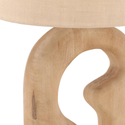 Jasen Table Lamp by Arch & Plane in natural, beige shade. Made from mango wood, jute shade in a transitional style.