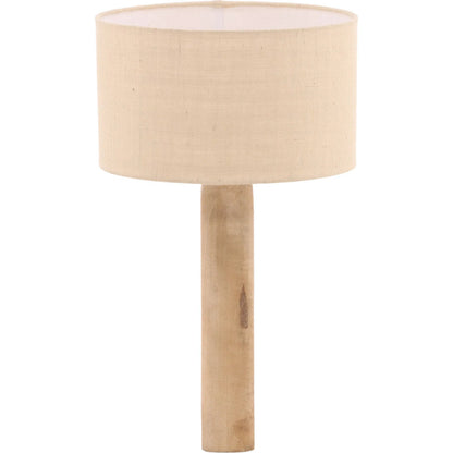 Jasen Table Lamp by Arch & Plane in natural, beige shade. Made from mango wood, jute shade in a transitional style.