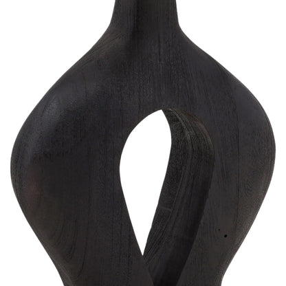 Scott Table Lamp by Arch & Plane in black, beige shade. Made from mango wood, jute shade in a modern style.