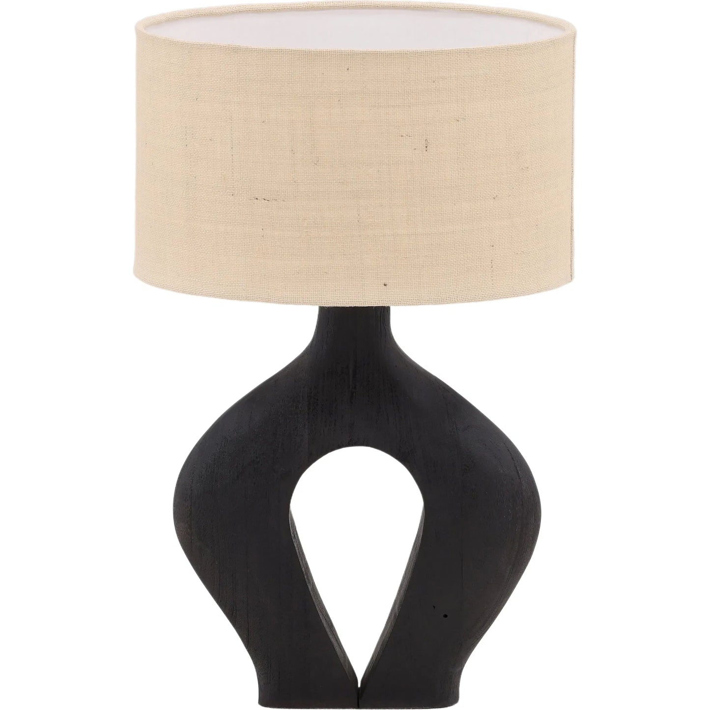 002 SI-2350861 | Additional Silo | Scott Table Lamp by Arch & Plane in black, beige shade. Made from mango wood, jute shade in a modern style.