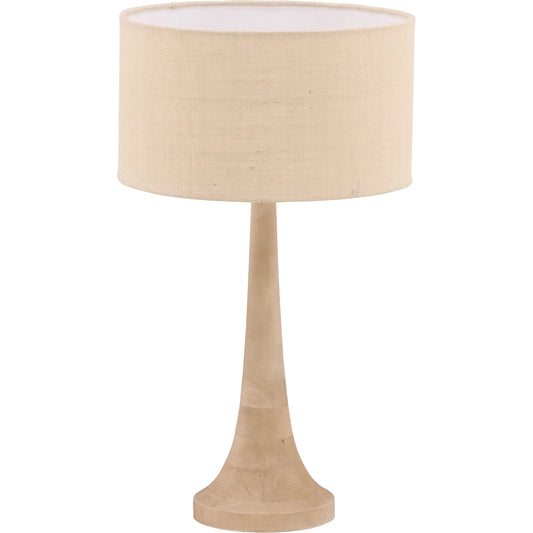 Charlene Table Lamp by Arch & Plane in natural, beige. Made from mango wood, jute shade in a unique style.