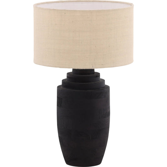 001 SI-2350868 | Primary Silo | Orlaith Table Lamp by Arch & Plane in black, beige. Made from mango wood, jute shade in a unique style.