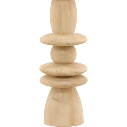 Dorothea Floor Lamp by Arch & Plane in natural. Made from mango wood, jute shade in a transitional style.