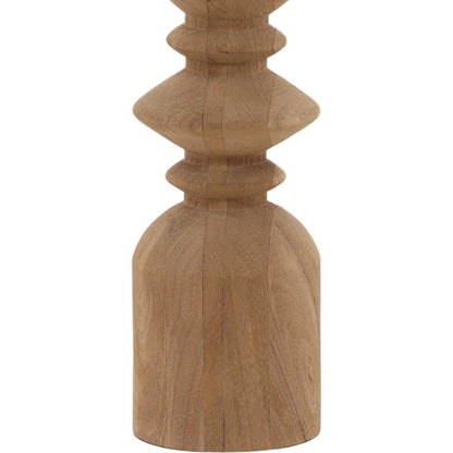 Kody Table Lamp by Arch & Plane in light brown, natural. Made from mango wood, raw silk shade in a transitional style.