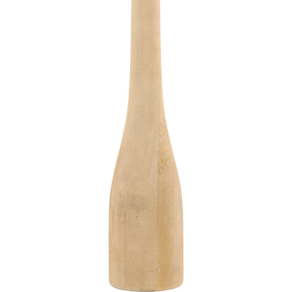 Kaila Floor Lamp by Arch & Plane in natural. Made from mango wood, silk shade in a transitional style.