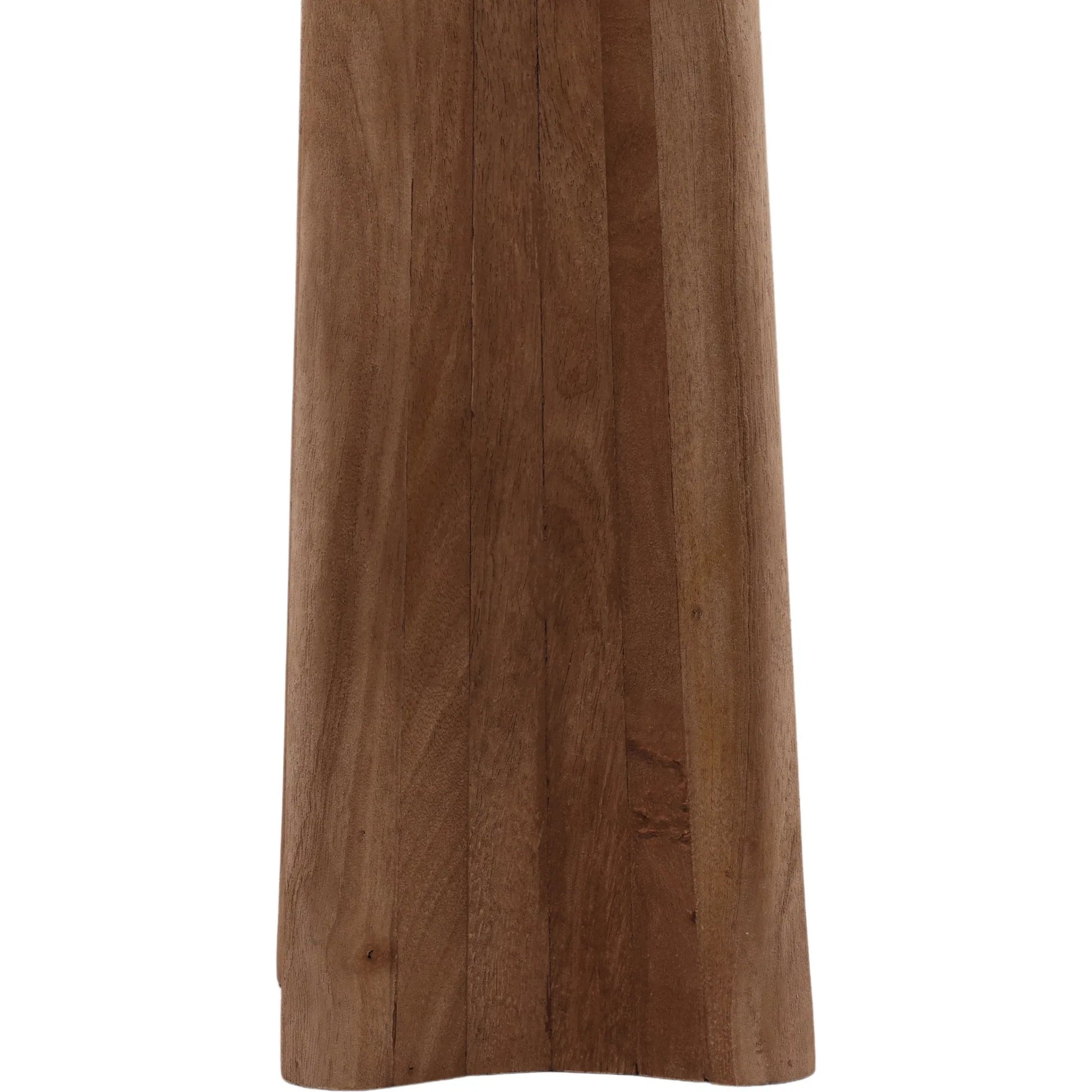Archibald Floor Lamp by Arch & Plane in light brown, beige. Made from mango wood, cotton linen shade in a unique style.