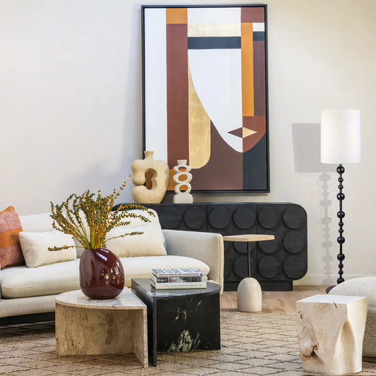 Elysian Sideboard by Arch & Plane in black. Made from mindi wood in a unique style.