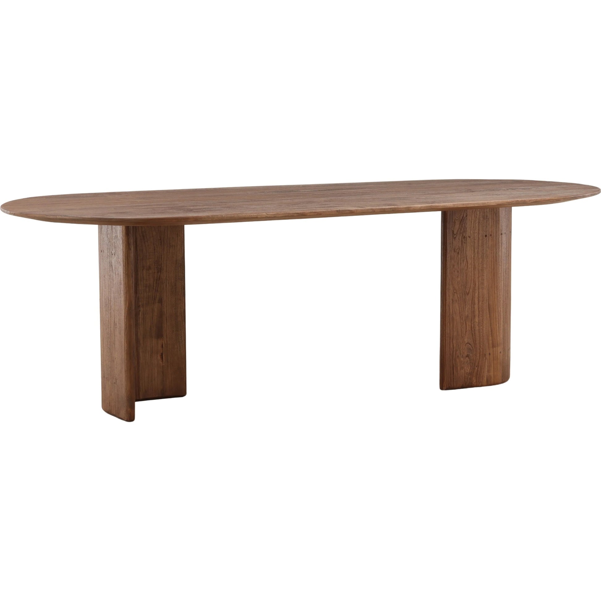 Kami Dining Table by Arch & Plane in brown. Made from mindi wood in a transitional style.