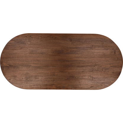 Kami Dining Table by Arch & Plane in brown. Made from mindi wood in a transitional style.