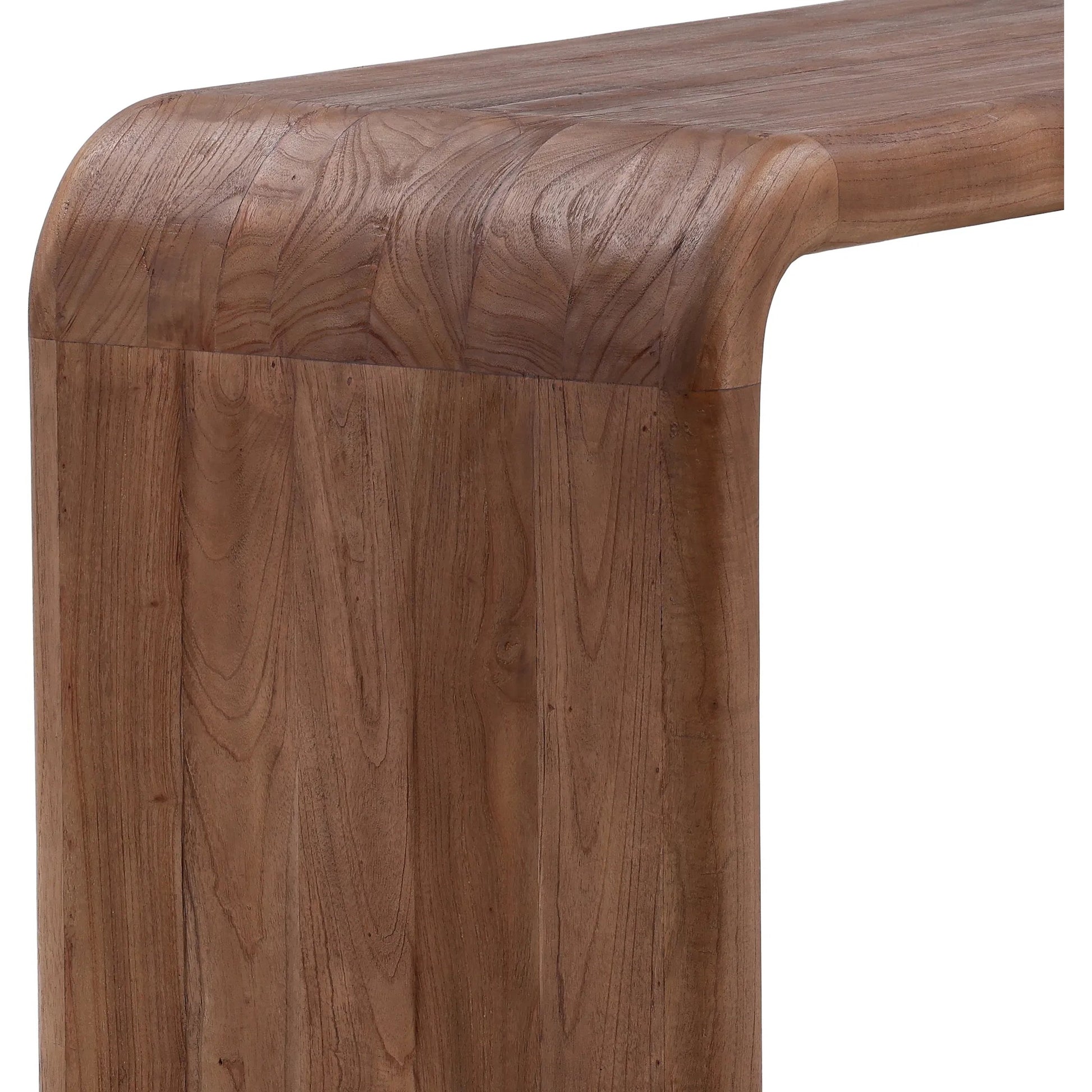 Hassie Desk by Arch & Plane in medium brown. Made from mindi wood in a transitional style.
