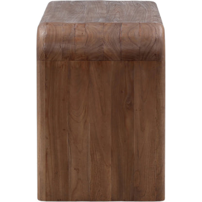 Hassie Desk by Arch & Plane in medium brown. Made from mindi wood in a transitional style.
