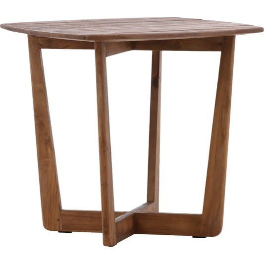 Carillo Bistro Table by Arch & Plane in medium brown. Made from teak wood in a unique style.
