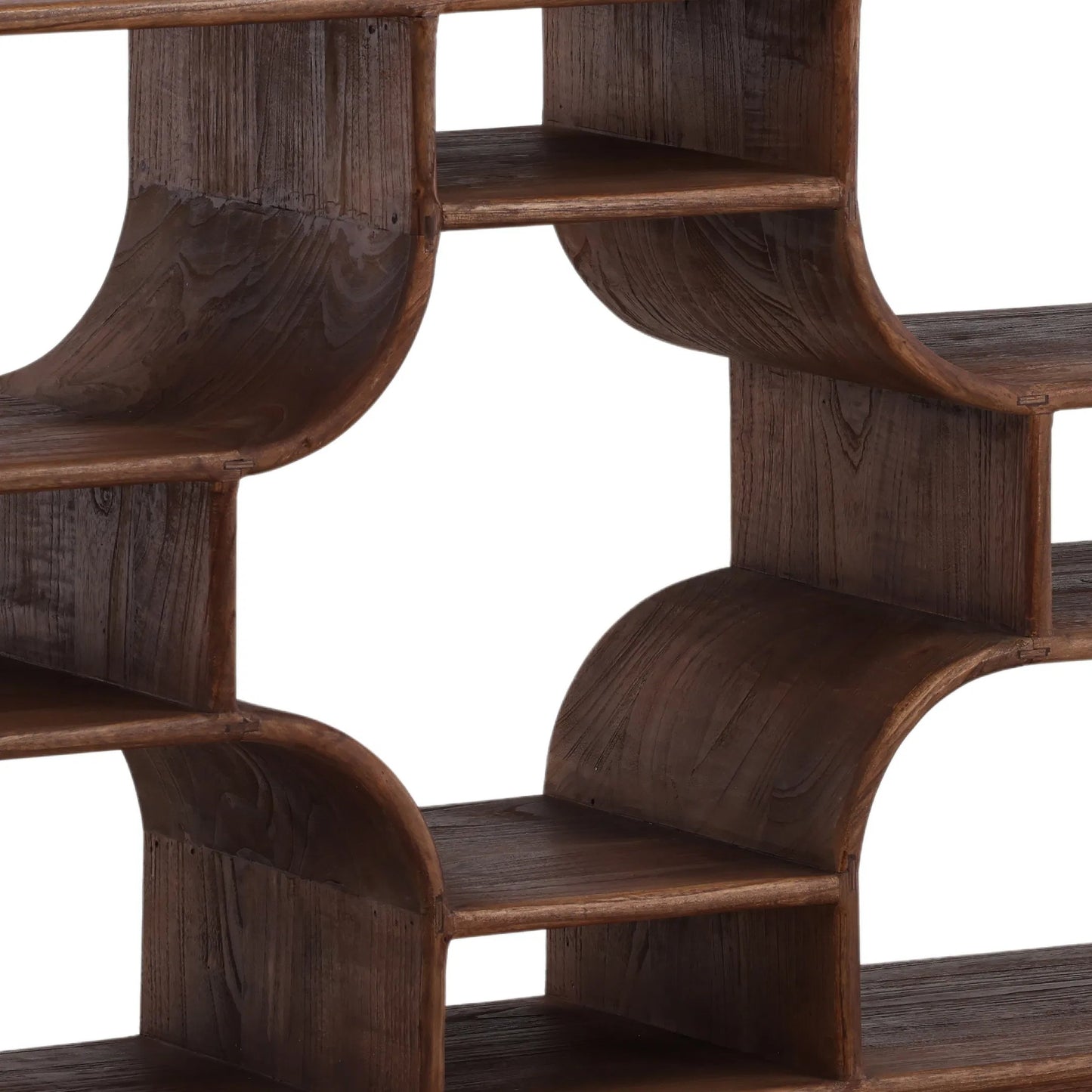 005 SI-2440749 | Closeup | Carlos Low Bookcase by Arch & Plane in brown. Made from mindi wood in a transitional style.