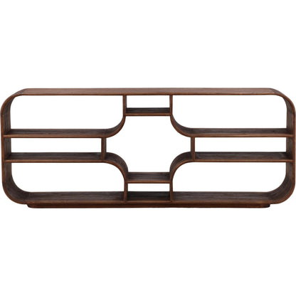 Carlos Low Bookcase by Arch & Plane in brown. Made from mindi wood in a transitional style.