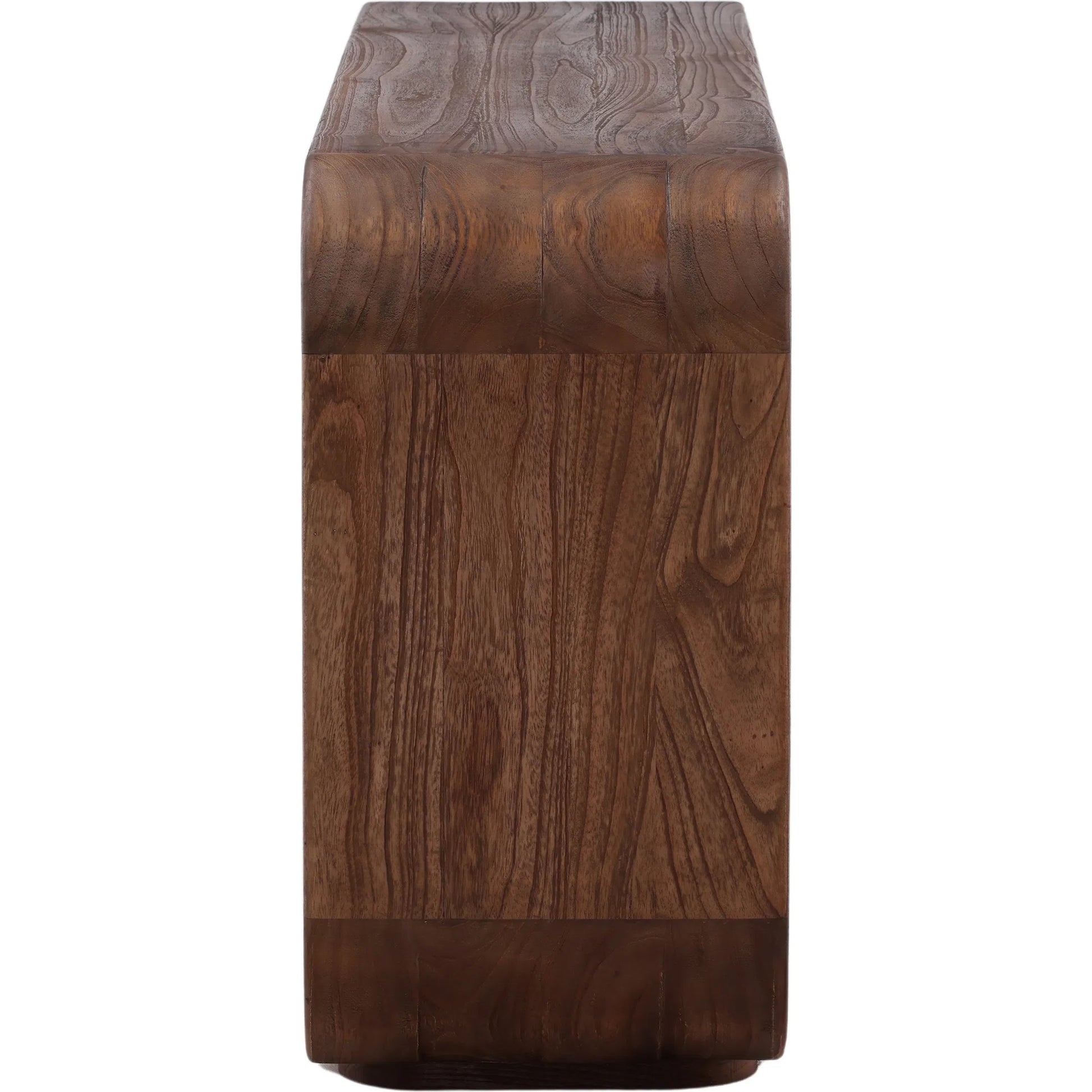 Carlos Low Bookcase by Arch & Plane in brown. Made from mindi wood in a transitional style.