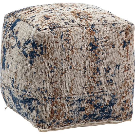 001 SI-2075356 | Primary Silo | Kenzo Vintage Inspired Pouf by Arch & Plane in blue, grey, multi, pattern. Made from cotton in a modern style.
