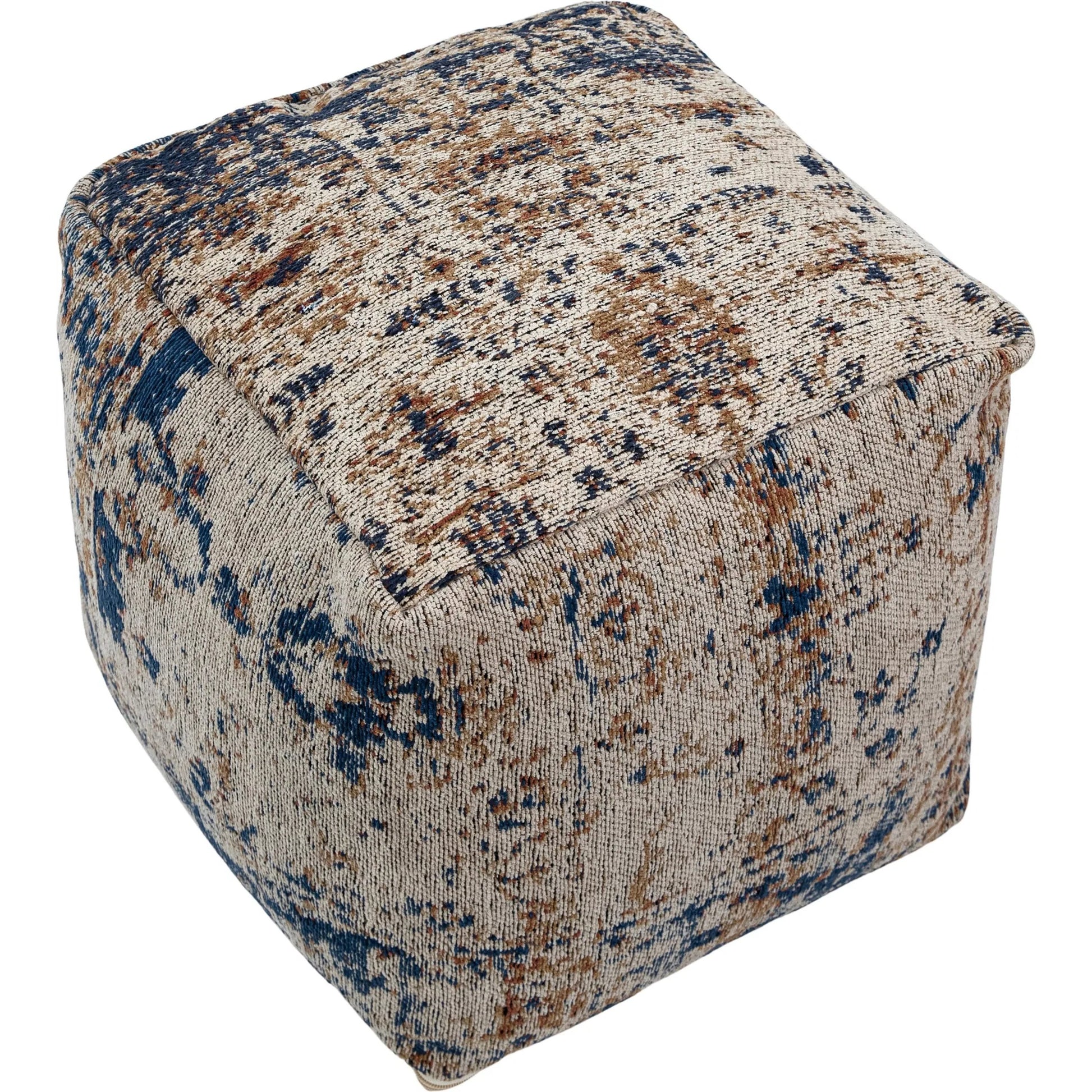 Kenzo Vintage Inspired Pouf by Arch & Plane in blue, grey, multi, pattern. Made from cotton in a modern style.