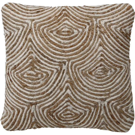 Tabitha Pillow by Arch & Plane in natural. Made from handwoven wool, jute in a unique style.