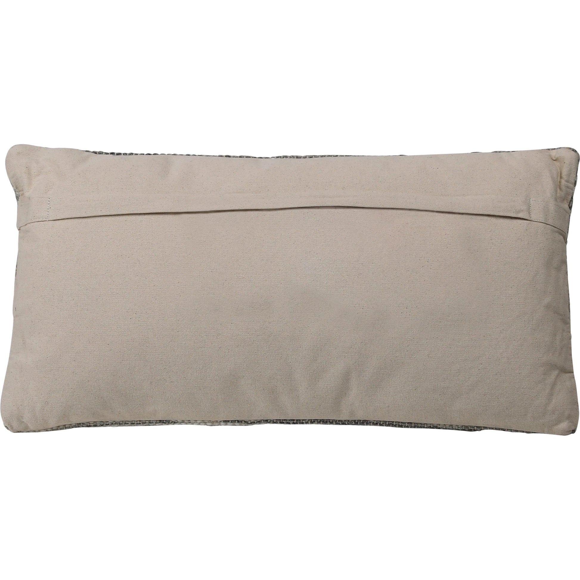 Kaye Pillow by Arch & Plane in grey, taupe, black. Made from handwoven wool, cotton in a rustic style.