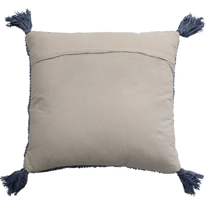 Theo Outdoor Pillow by Arch & Plane in dark blue. Made from handwoven pet yarn in a modern style.