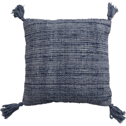 Theo Outdoor Pillow by Arch & Plane in dark blue. Made from handwoven pet yarn in a modern style.