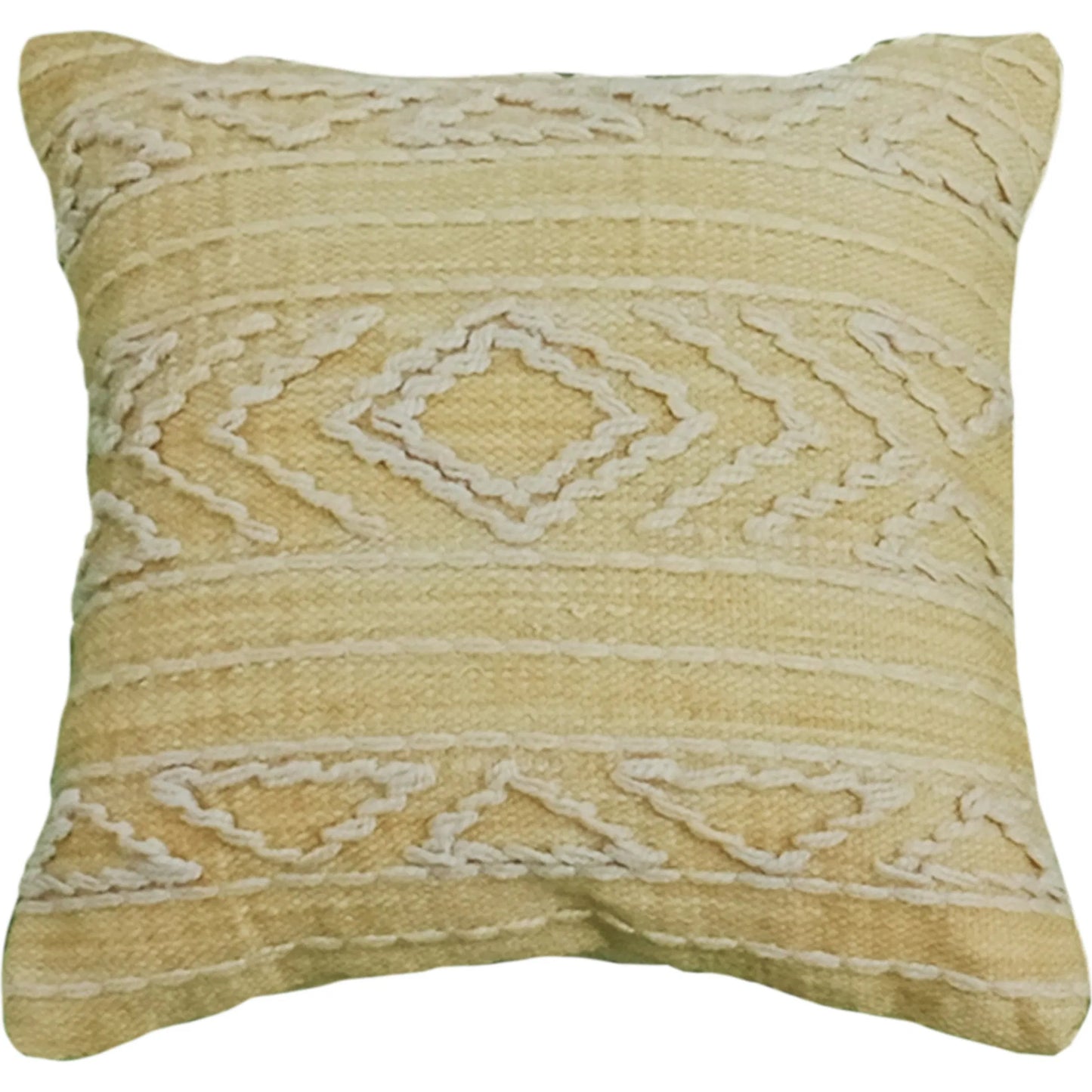 001 SI-2350907 | Primary Silo | Julien Pillow by Arch & Plane in yellow. Made from handwoven pet yarn in a rustic style.