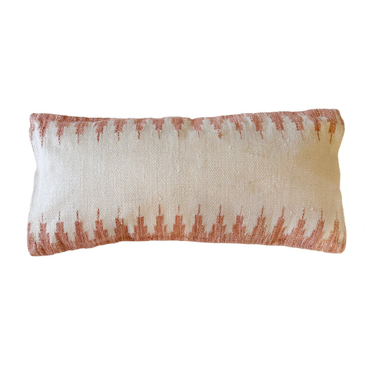Penelope Pillow by Arch & Plane in terracotta. Made from handwoven pet yarn in a unique style.