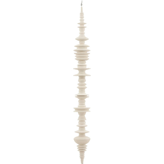 Tiber Hanging Sculpture I by Arch & Plane in off white. Made from mahogany wood in a unique style.