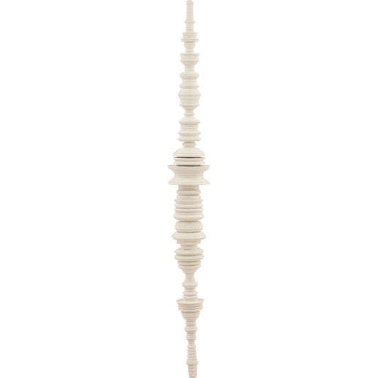 Tiberius Hanging Sculpture II by Arch & Plane in off white. Made from mahogany wood in a unique style.