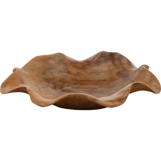 Shaina Bowl by Arch & Plane in natural. Made from teak wood in a unique style.